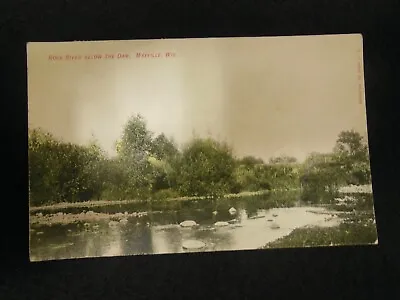 Used Colored RPPC Of The Rock River At Mayville Wisconsin 1900's • $2.99