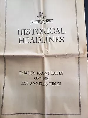 Historical Headlines LA Times Famous Front Pages (3d Ed.) - SHOWS AGE PLS READ • $7.50