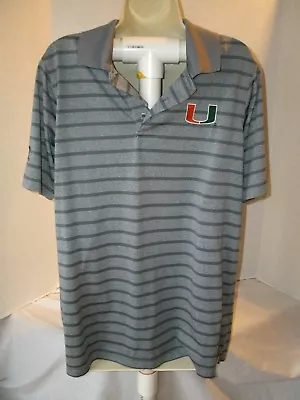 University Of MIAMI HURRICANES Golf Dri Fit Shirt Adult Med MAJESTIC Section 101 • $14.95