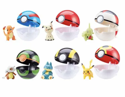 £19.99 • Buy Pokeball Set Of 6 Different Balls With Mini Pokemon Figure Inside
