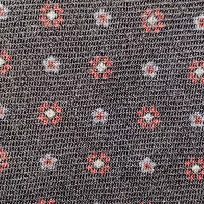 NORDSTROM ~ MENS WOOL DRESS TIE ~ Muted GRAY & RED ~ FLORAL ~ 60  • $19.99