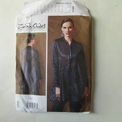 McCall VOGUE #1561 Zandra Rhodes OSZ Jacket Pattern - UNCUT • $12.99