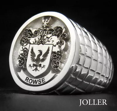 Family Crest Ring Custom Engraved 21x19 XXL Croco Pattern Solid Silver 925 • £345.51