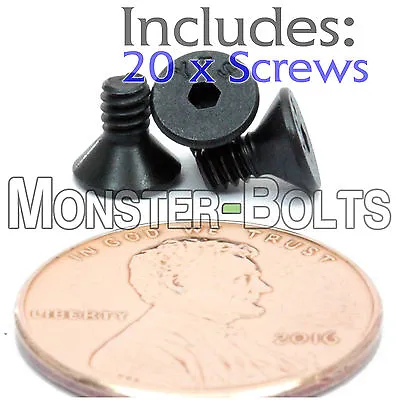 #4-40 X 1/4  - Qty 20 - Flat Head Socket Cap Screws - Alloy Steel Black Oxide • $5.51