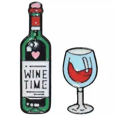 Wine Time Enamel Pin Badge Pin Up Alcohol Badge Brooch Drink Aussie Seller • $6.50