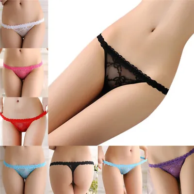 Women Lace Lingerie G-strings Briefs Underwear Panties T-string Thongs Knick JC • £2.99