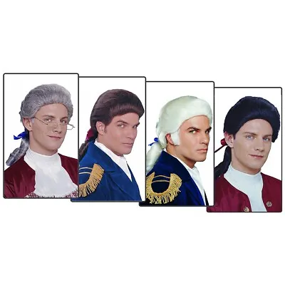 Colonial Wig For Adult Mens 18th Century Costumes Fancy Dress • $15.78