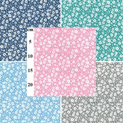 Polycotton Fabric White Daisy Floral Ditsy Flower Vines Mayfield Road • £2.70