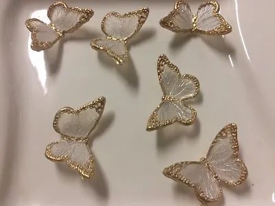 Three (3) Edible Butterflies Sugar Isomalt Cake Jewel Gem Decoration 100% Edible • £48.26