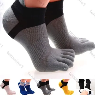 £5.99 • Buy Mens Cotton Five Finger Toe Socks Breathable Soft Sports Trainer Running Socks