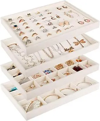 Large Stackable Velvet Jewelry Trays Organizer Jewelry Storage Display Trays ... • $26.48