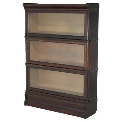 Antique Arts & Crafts Mission Oak Macey Three Stack Barrister Bookcase C1910 • $1320