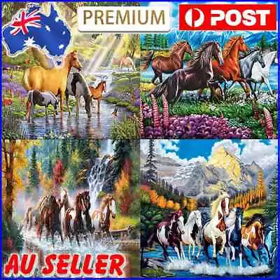 $12.92 • Buy 5D DIY Full Drill Diamond Painting Horse Cross Stitch Mosaic Craft Kit Wall Art 