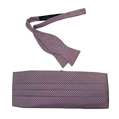 Vineyard Vines Silk Cummerbund & Bow Tie Set O/S Fits All Pink Whale Logo Pink • $34.94