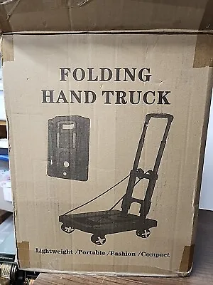 Folding Hand Truck Lightweight Hand Truck Dolly Luggage Cart 4 Rotating Wheel • $26.55