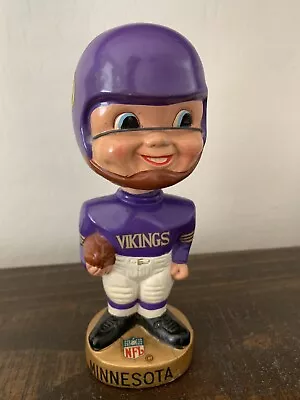 Vintage 1960's Minnesota VikingsGold Base Nodder Bobblehead- Sticker On Bottom • $150