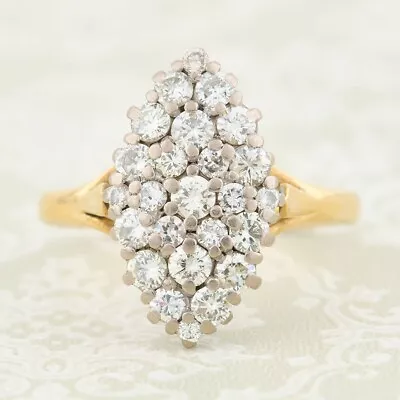 Diamond Marquise Ring - 1.4 Carat - 18ct Gold - Size R • $2731.79