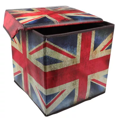  Vintage Clothing Case Magazine Storage Union Jack Clothes Bag Organizer Toy Box • £26.68