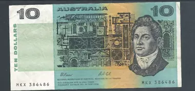 Australia 1991 $10 Banknote Fraser/Cole Serial # MKX386486 • $19.99