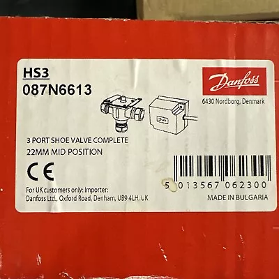 DANFOSS HS3 087N6613 22MM 3 PORT MID POSITION VALVE Complete NEW* • £55