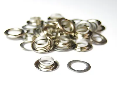 IRON - Metal Eyelet Grommets & Washer Findings - For Leather Craft Clothing Flag • £2.19