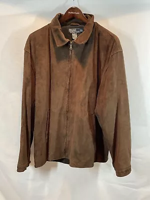$99 • Buy Men’s Ralph Lauren Cognac Leather/suede Jacket In Good Condition-size Xl