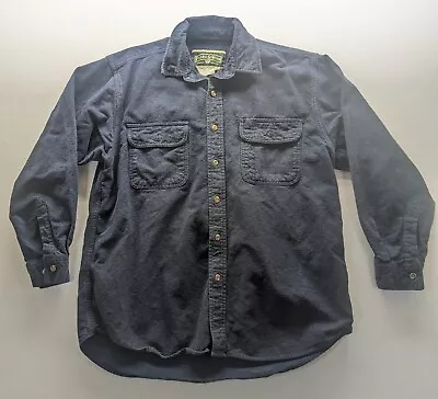 Vintage Field And Stream Shirt Mens LG Long Sleeve Heavy Button Up Grey Gray • $19.99