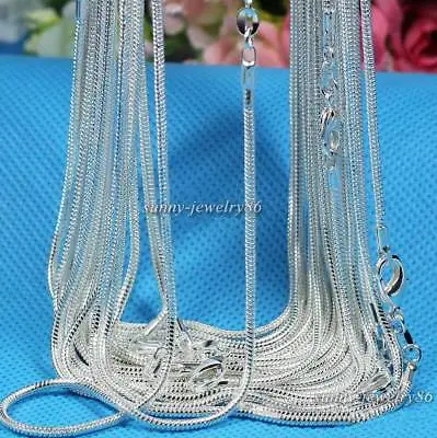 Wholesale 10pcs 925 Sterling Solid Silver Plt 1mm Snake Chain Necklace 16-30inch • $8.50