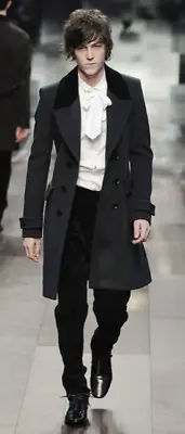 £1700 • Buy Burberry Prorsum Navy Covert Coat S 52 From Fall 2009