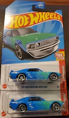 2023 Hot Wheels Then And Now '69 Ford Mustang Boss 302 Falken Tires Lot Of 2 • $6.99