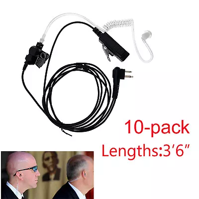 Lot 10 2 WIRE SURVEILLANCE MIC EARPIECE FOR MOTOROLA CP200 PR400 RADIO HEADSET • $98.79