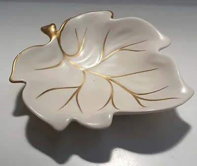 Vintage Carlton Ware Leaf White And Gold Butter Dish C1957-69 12 X 11cm England • $24