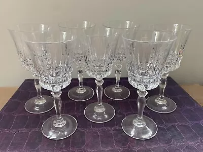 Cristal D’Arques Durand  Fontainebleu Crystal Wine Glasses Vintage Set Of 7 • $35