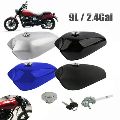 9L Motorcycle Vintage Fuel Gas Tank W/ Cap Switch Universal For Cafe Racer Honda • $239.31
