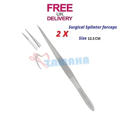 Surgical Medical Tweezers 2 Pcs Nursing Surgical Cotton Forceps Splinter Tweezer • £5.99