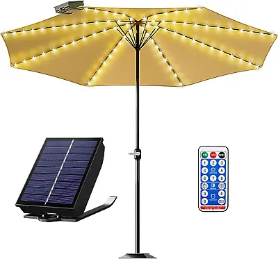 Solar Parasol Lights LED Garden Umbrella String Lights Solar Powered With For • £22.86