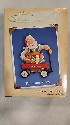 2004 Hallmark Ornament QX8124  Toymaker Santa  #5 In Series Wagon Of Toys #19541 • $14.99