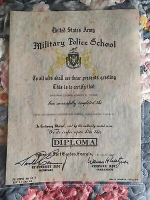 1968 Vietnam Era MP Diploma • $25