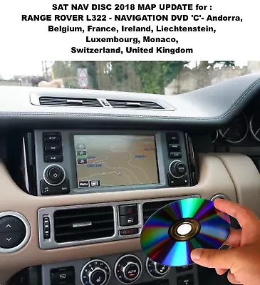 SAT NAV DISC MAP UPDATE - RANGE ROVER L322 - NAVIGATION DVD 'C'- UK Europe 2018 • £18.90