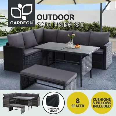 $1029.95 • Buy Gardeon Outdoor Dining Set Lounge Setting Wicker Sofa Patio Furniture Garden