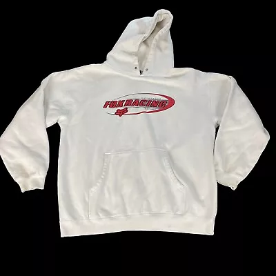 Vintage Fox Racing Inc Distressed Motorcross Dirt Bike Hoodie Sweatshirt - M • $22