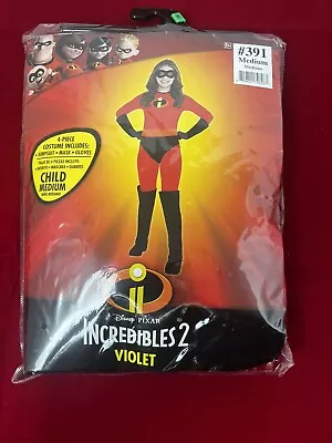 DISNEY PIXAR Incredibles VIOLET Halloween COSTUME Girls M Medium 8-10 NEW • $15
