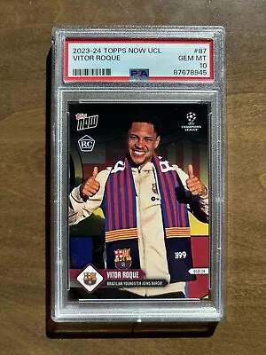 2023 Topps Now Champions League Vitor Roque FC Barcelona Rookie PSA 10 • $20