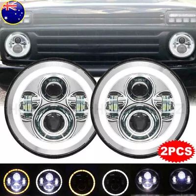 Pair 7 Inch LED Headlight HI-Low DRL Beam Projector For Jeep VW Beetle Classic • $52.98