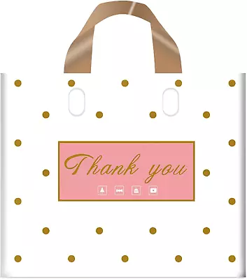 50 Pack Bulk Merchandise Bags Plastic Boutique Bags For Small Business Retail Ba • $28.05