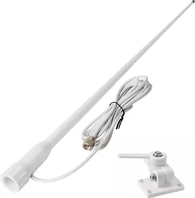 43-Inch VHF Marine Antenna Heavy Duty White Fiberglass Boat Antenna 3Dbi Gain W • $100.99