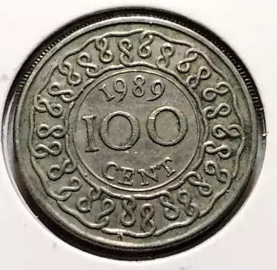 1989  Suriname 100 Cents  Coin - KM#23 - Combined Shipping - (INV#9898) • $4.50