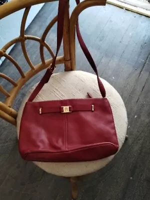 Vintage Aigner Genuine Red Leather Shoulder Bag/ Purse • $8.50