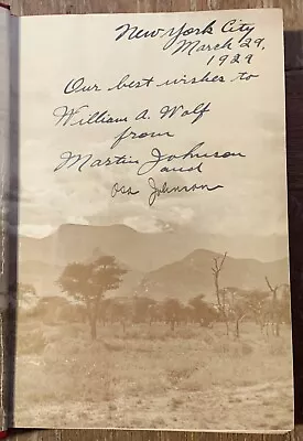 SIGNED 1929 1st Lion: African Adventure King Of Beasts Martin Osa Johnson • $435