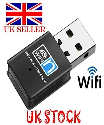 300mbps Wireless USB Adapter WiFi Internet Dongle For XP Vista Windows 7 8 • £6.99